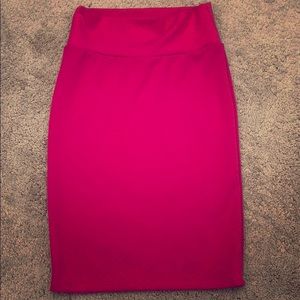 LuLaRoe Hot Pink Cassie Pencil Skirt NWOT